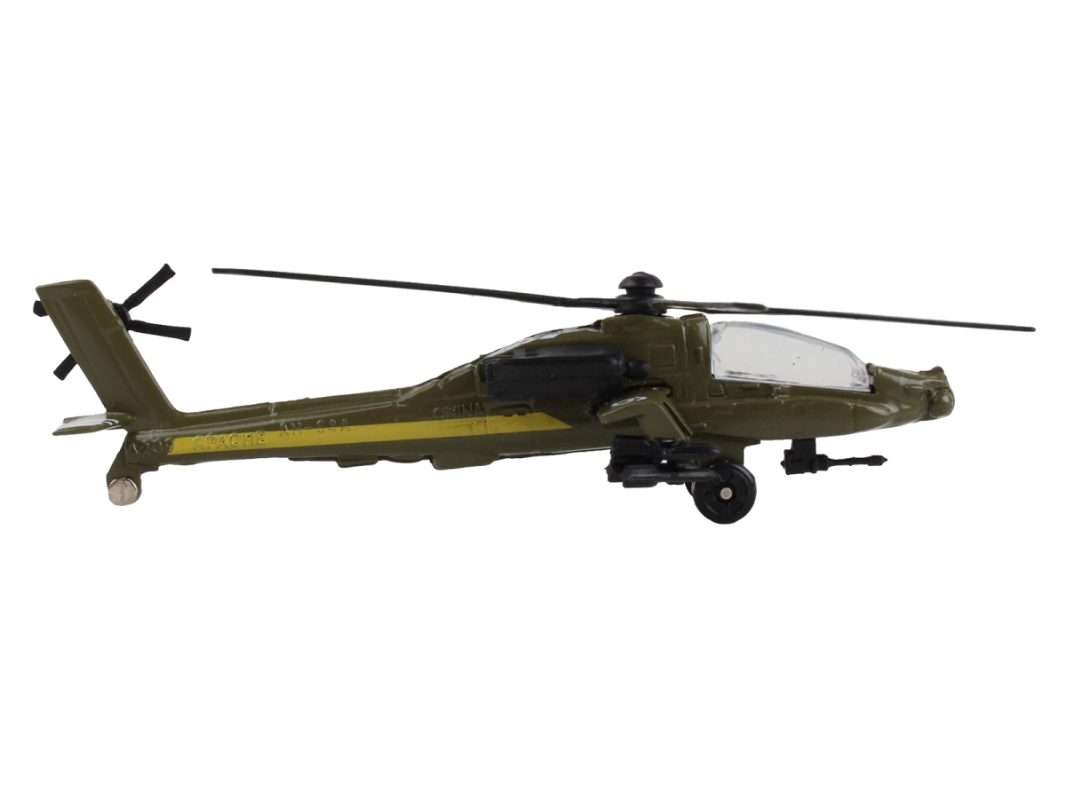 Boeing AH-64 Apache Olive Drab United States Army with Runway Section Diecast Model Helicopter