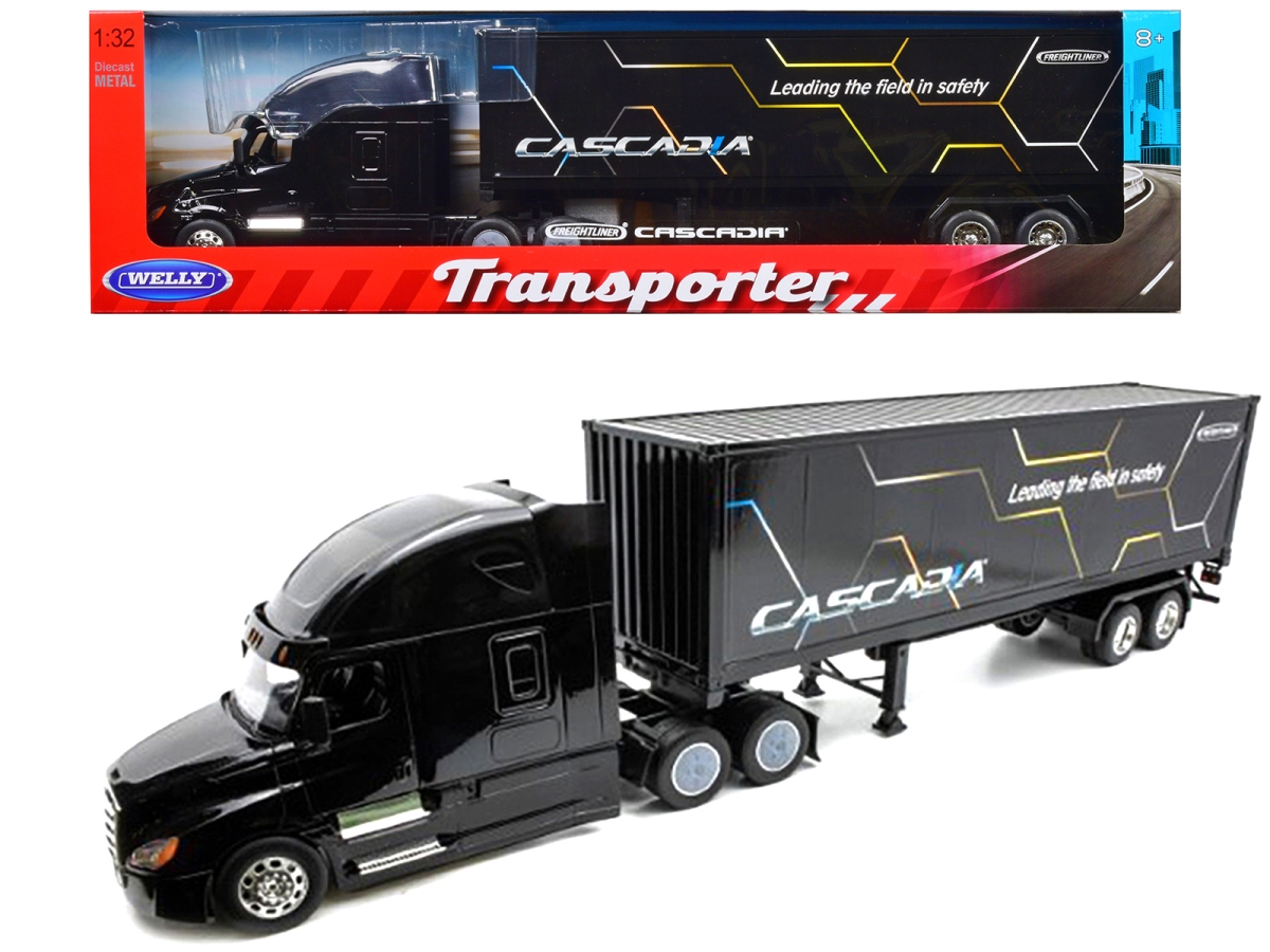Picture of Welly 32696W-MJ-A Freightliner Cascadia with Container 1-32 Scale Diecast Model Truck&#44; Black
