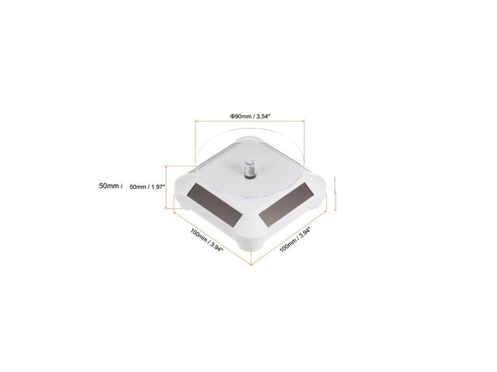 002-WH 3.5 Solar Rotating Display Stand with Base for 1-64 Scale Model Cars, White
