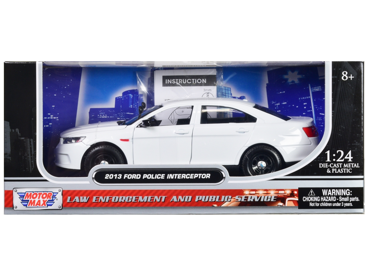 76924BB 2013 Ford Police Interceptor Unmarked Custom Builders Kit Series 1-24 Scale Diecast Model Car, White -  MOTORMAX