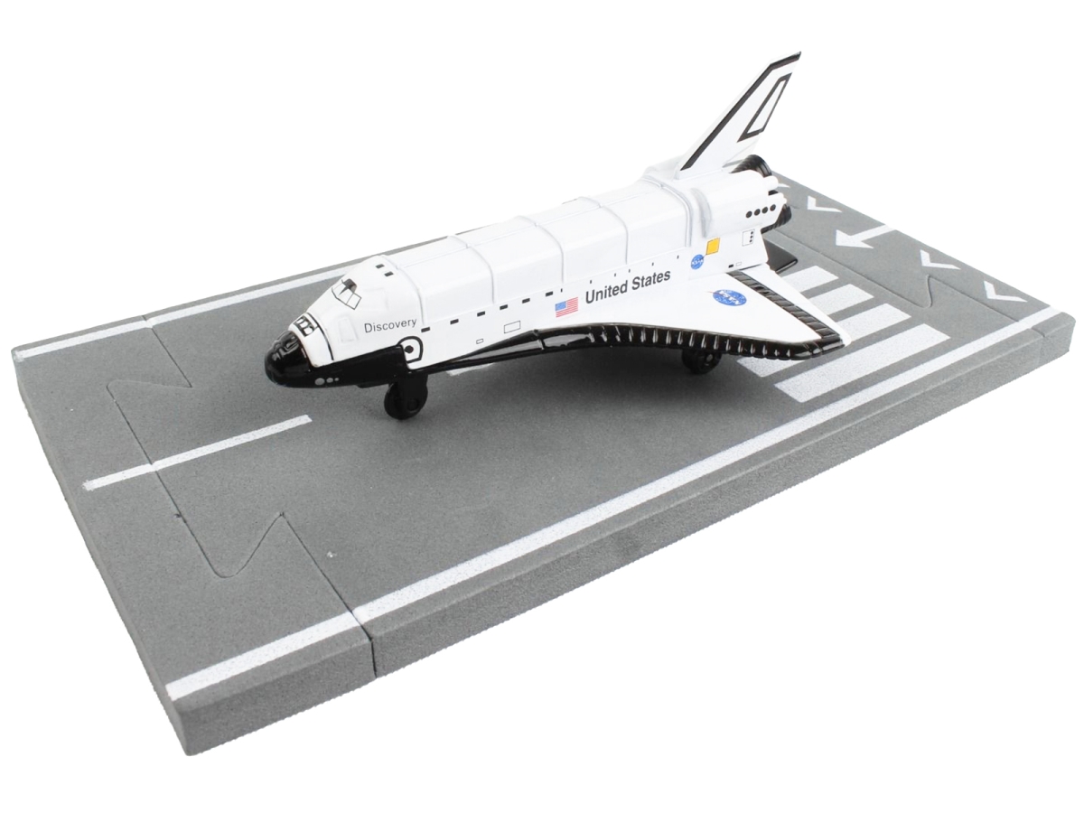 RW220 NASA Discovery Space Shuttle United States with Runway Section Diecast Model Airplane, White