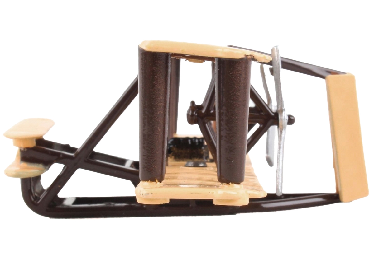 RW240 Wright Flyer Biplane Aircraft with Runway Section Diecast Model Airplane, Beige