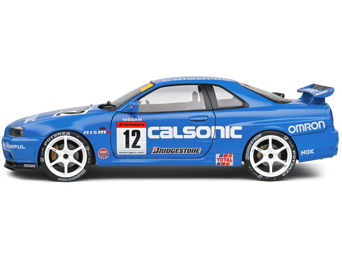 2000 Nissan Skyline GT-R R34 Streetfighter RHD Right Hand Drive No. 12 Calsonic Tribute Competition Series 1-18 Scale Diecast Model Car, Blue -  Solido, S1804307