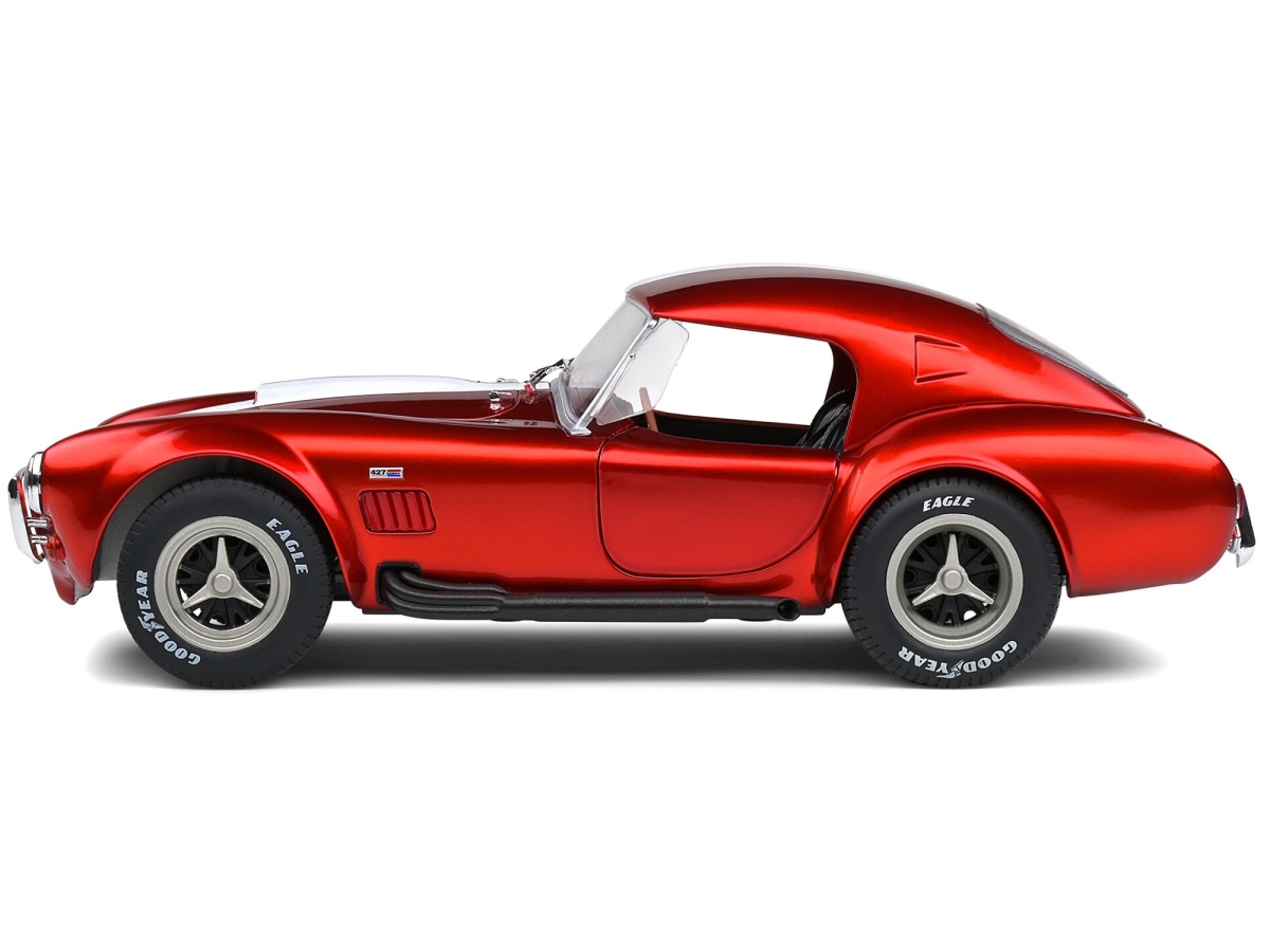 S1804909 1965 Shelby Cobra 427 MKII Metallic with Stripes 1-18 Scale Diecast Model Car, Red & White -  Solido