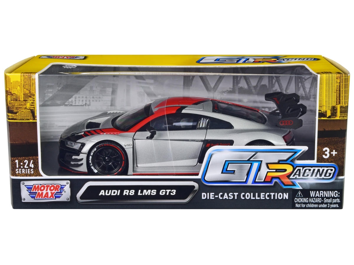 73788sil Audi R8 LMS GT3 Metallic with Graphics GT Racing Series 1-24 Scale Diecast Model Car, Silver