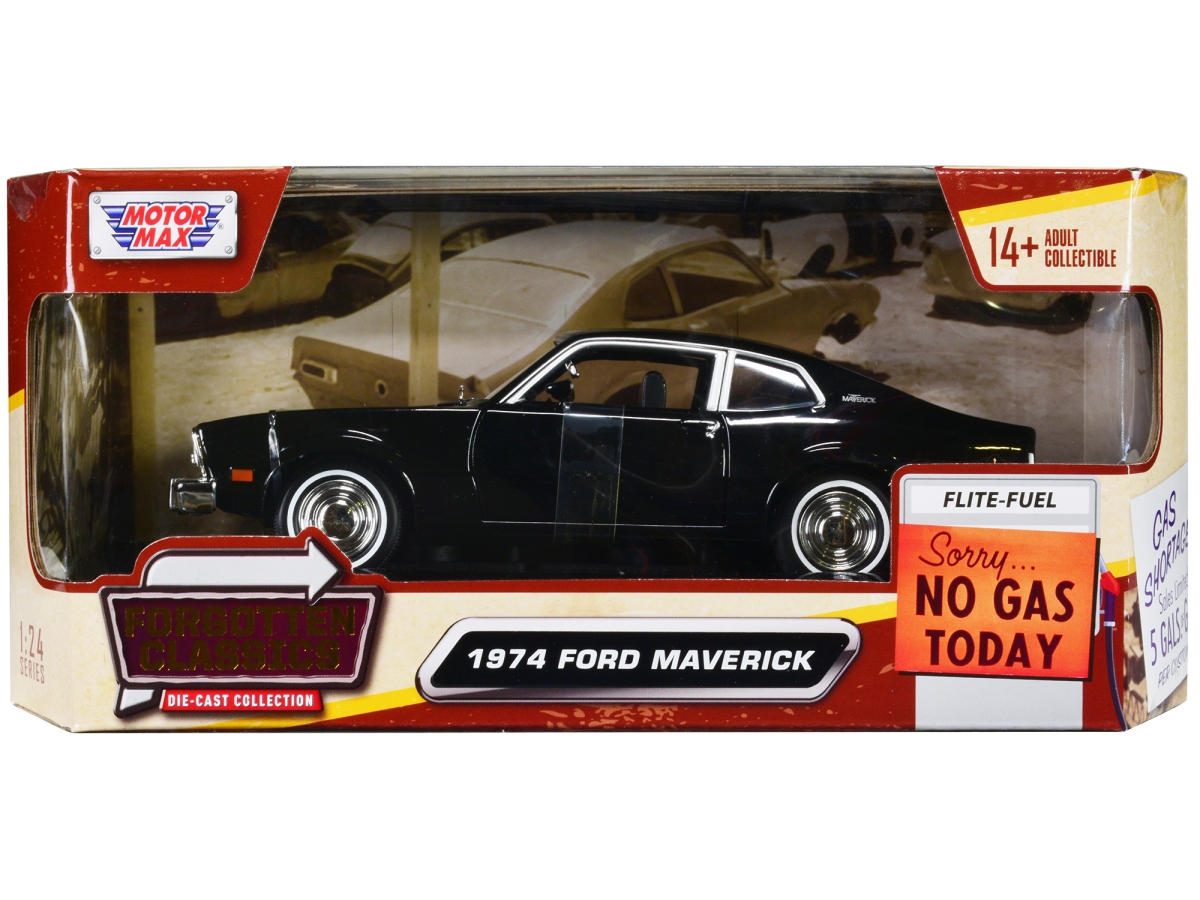 79042BK 1974 Ford Maverick Forgotten Classics Series 1-24 Scale Diecast Model Car, Black
