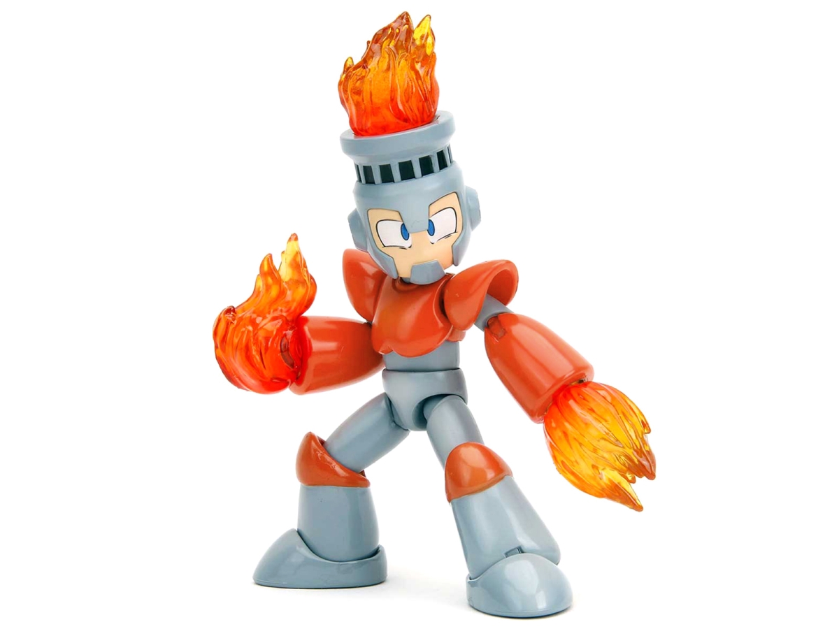 Picture of Jada 34222 5.5 in. Fire Man Moveable Figure with Accessories&#44; Alternate Head & Hands Mega Man 1987 Video Game Model