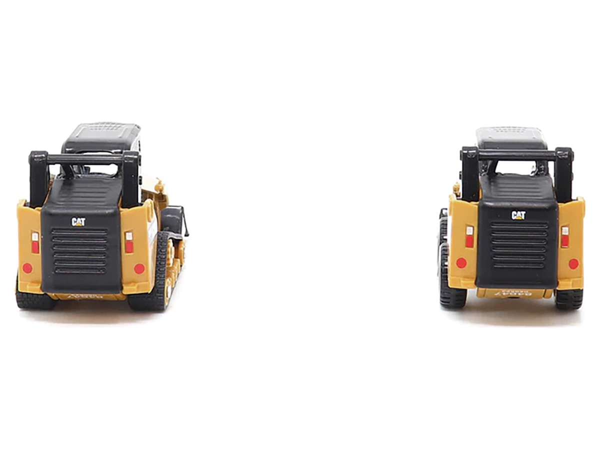 84647CS 1-64 Scale Diecast Model Compact Track Loader for CAT Caterpillar 272D2 Skid Steer Loader & CAT Caterpillar 297D2 - Yellow - 2 Piece