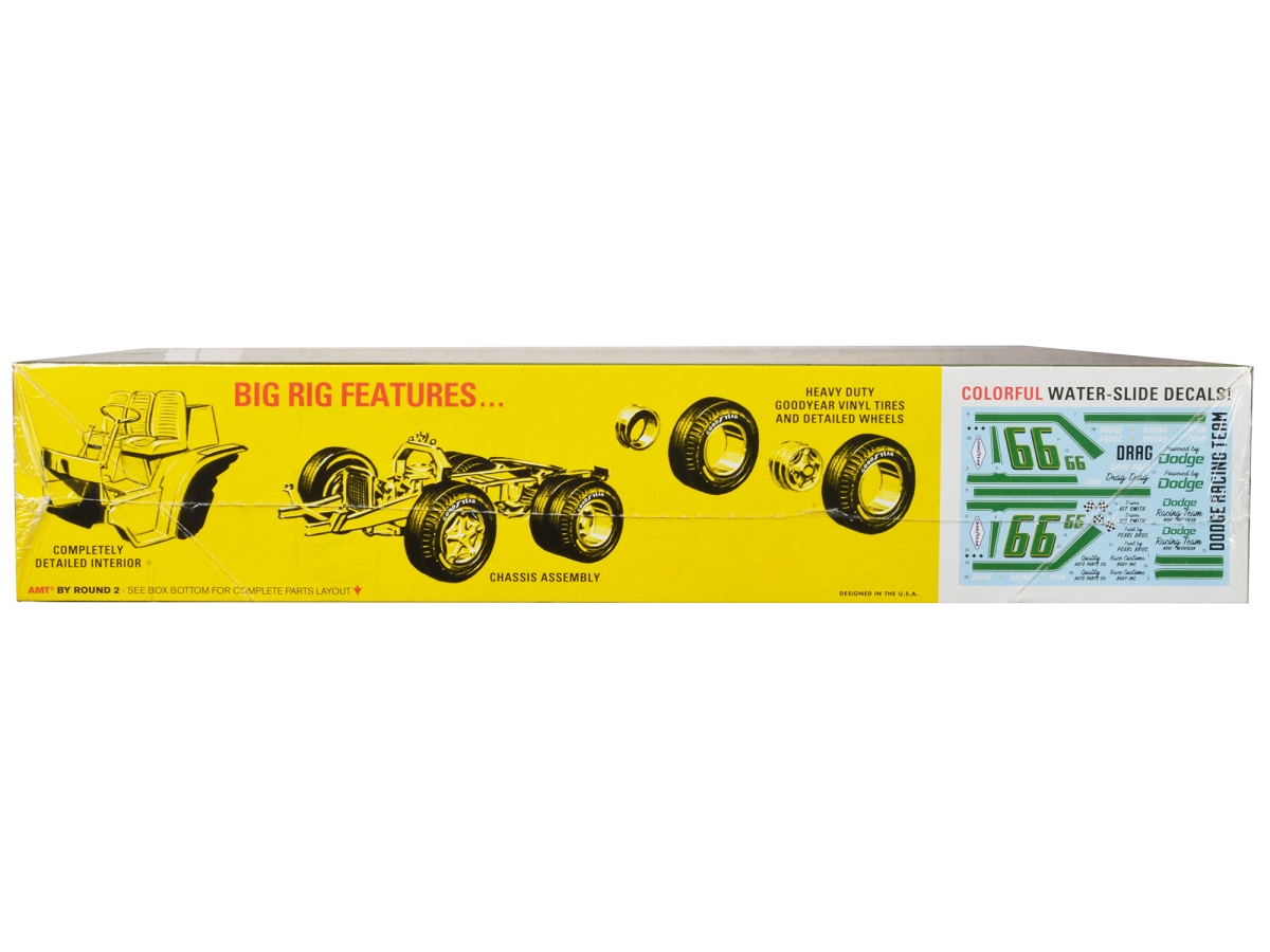1368 1-25 Scale Skill 3 Model Kit Racing Trailer with Flatbed for 1966 Dodge L700 Truck