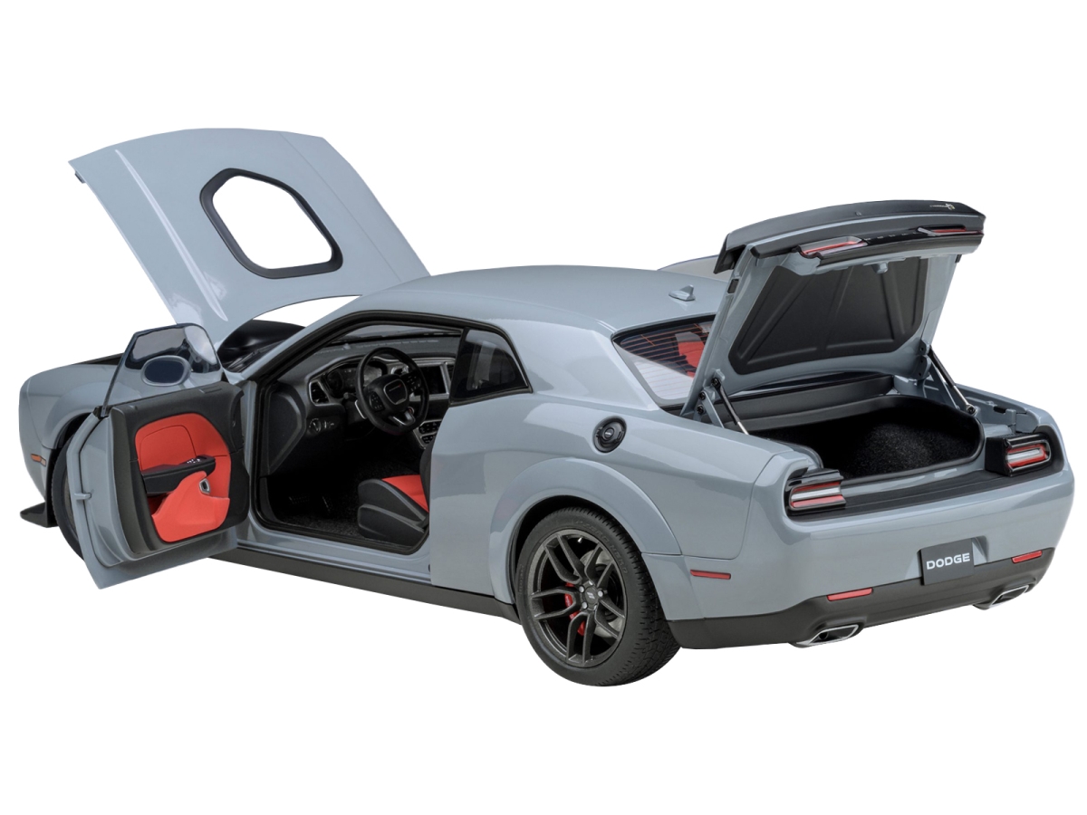 1-18 Scale Model Car for 2022 Dodge Challenger R-T Scat Pack Widebody - Smoke Show Gray