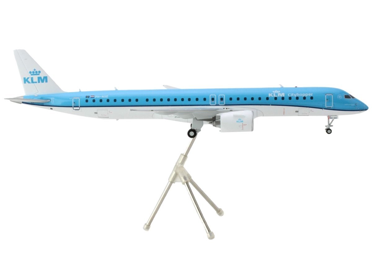 G2KLM1229 1-200 Scale Diecast Model Airplane with Gemini 200 Series for Embraer E195-E2 Commercial Aircraft KLM Cityhopper - Blue & White -  GeminiJets