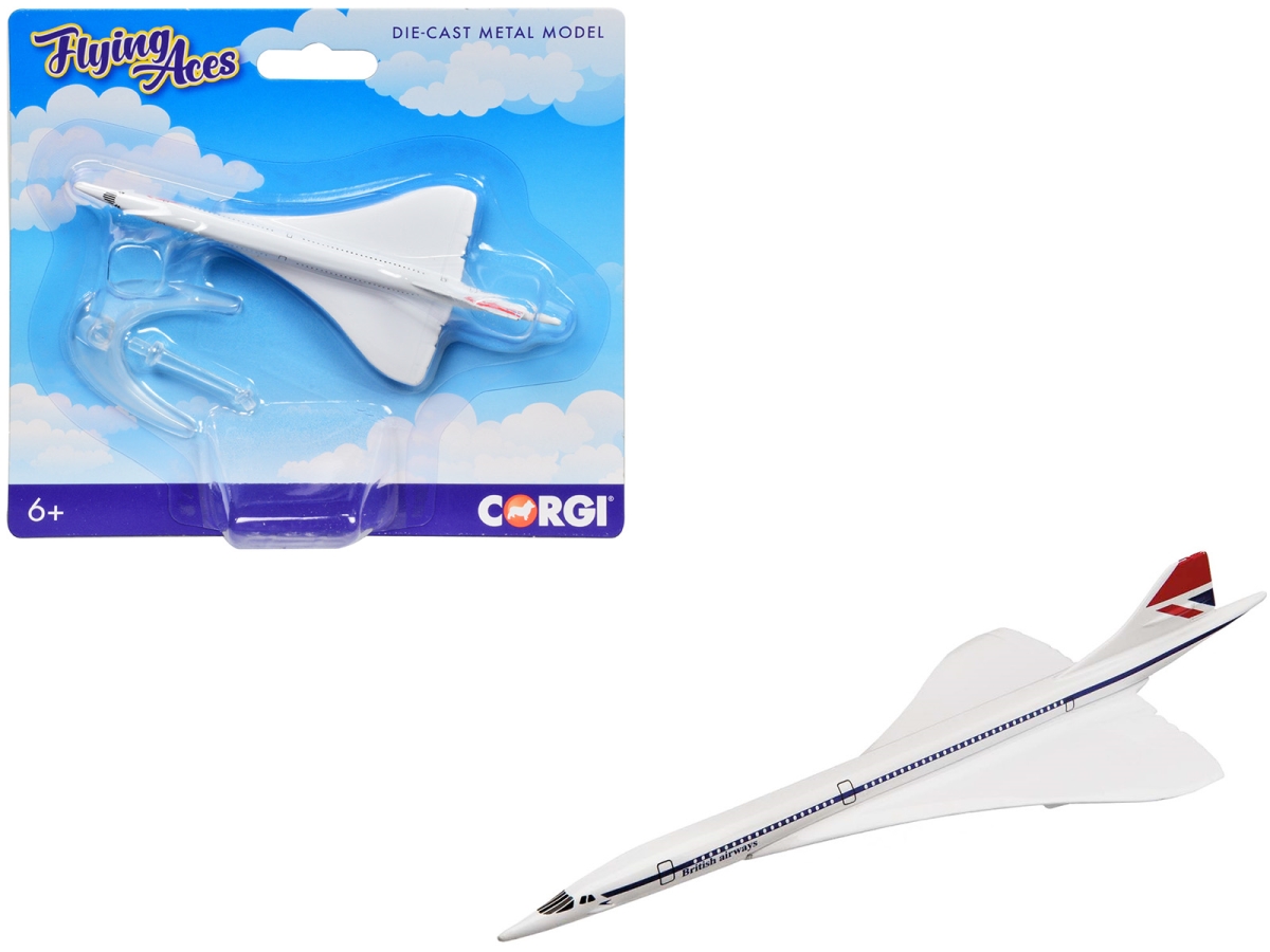 Corgi CS90636 Bae & Aerospatiale Concorde Commercial Aircraft British Airways White Flyin Aces Series Diecast Model