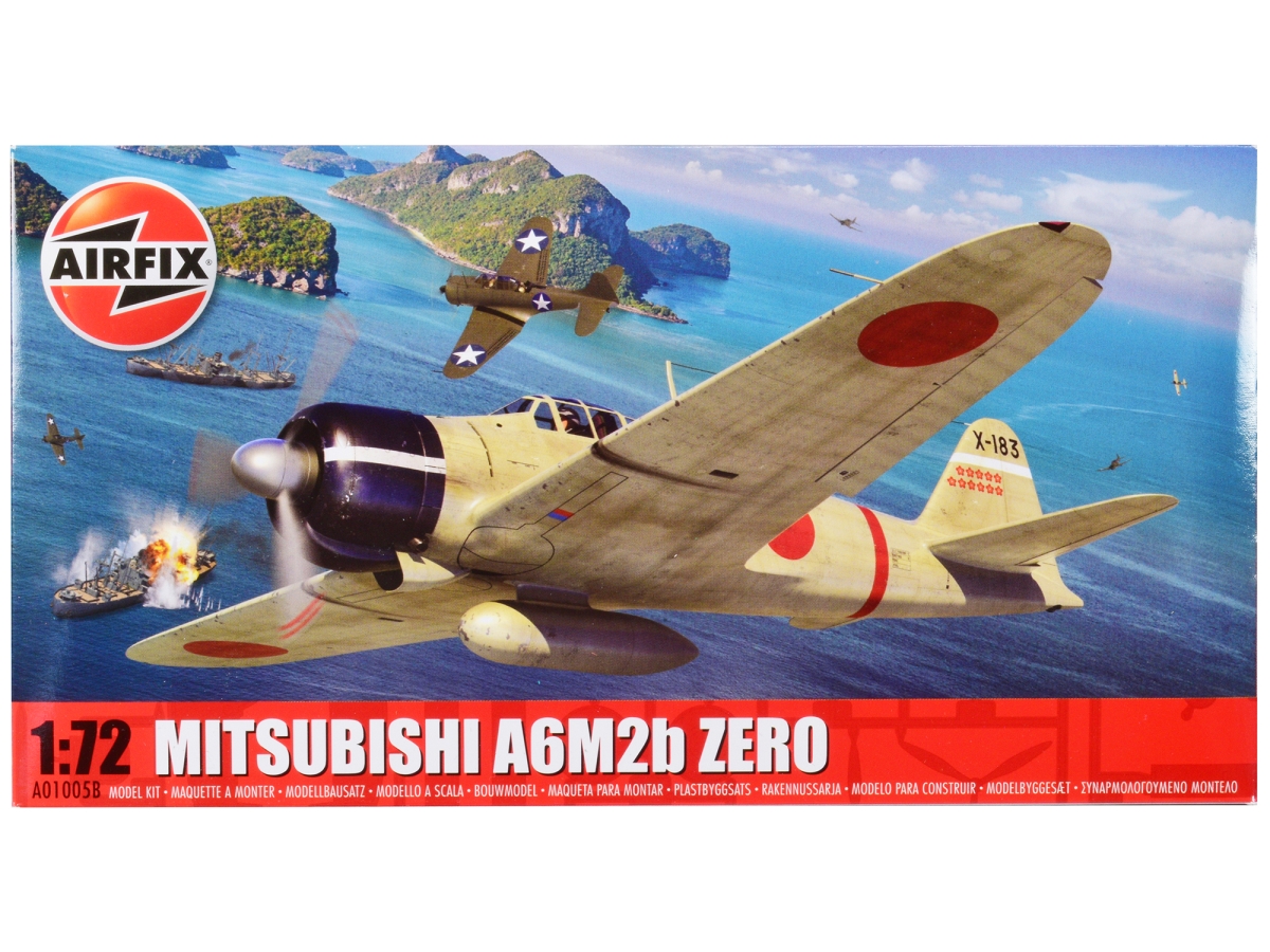 A01005B Level 1 Mitsubishi A6M2B Zero Fighter Aircraft 1-72 Scale Plastic Model Kit -  Airfix