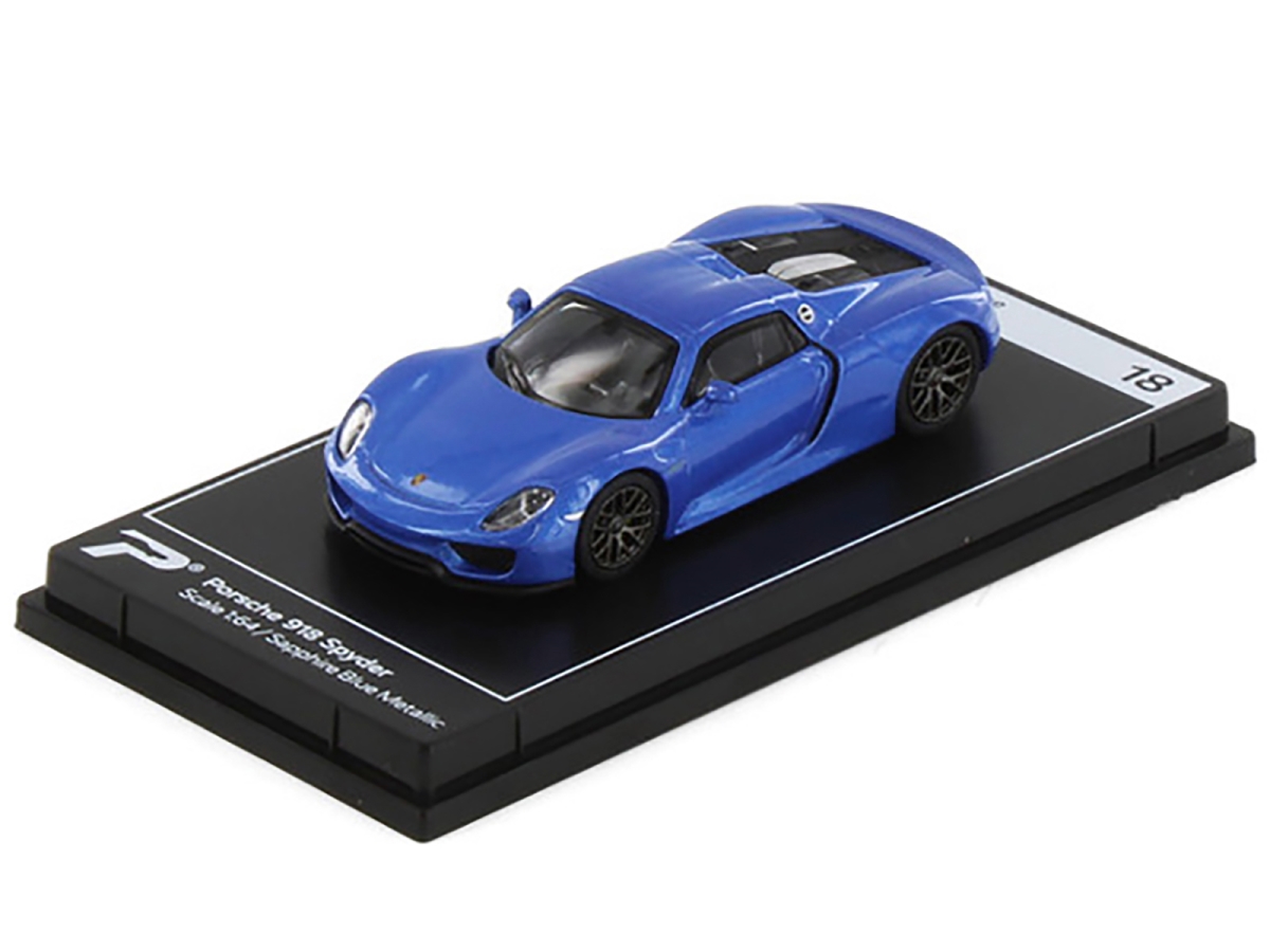 H18B Porsche 918 Spyder Sapphire Blue Metallic Hypercar League Collection 1 by 64 Diecast Model Car -  PosterCars