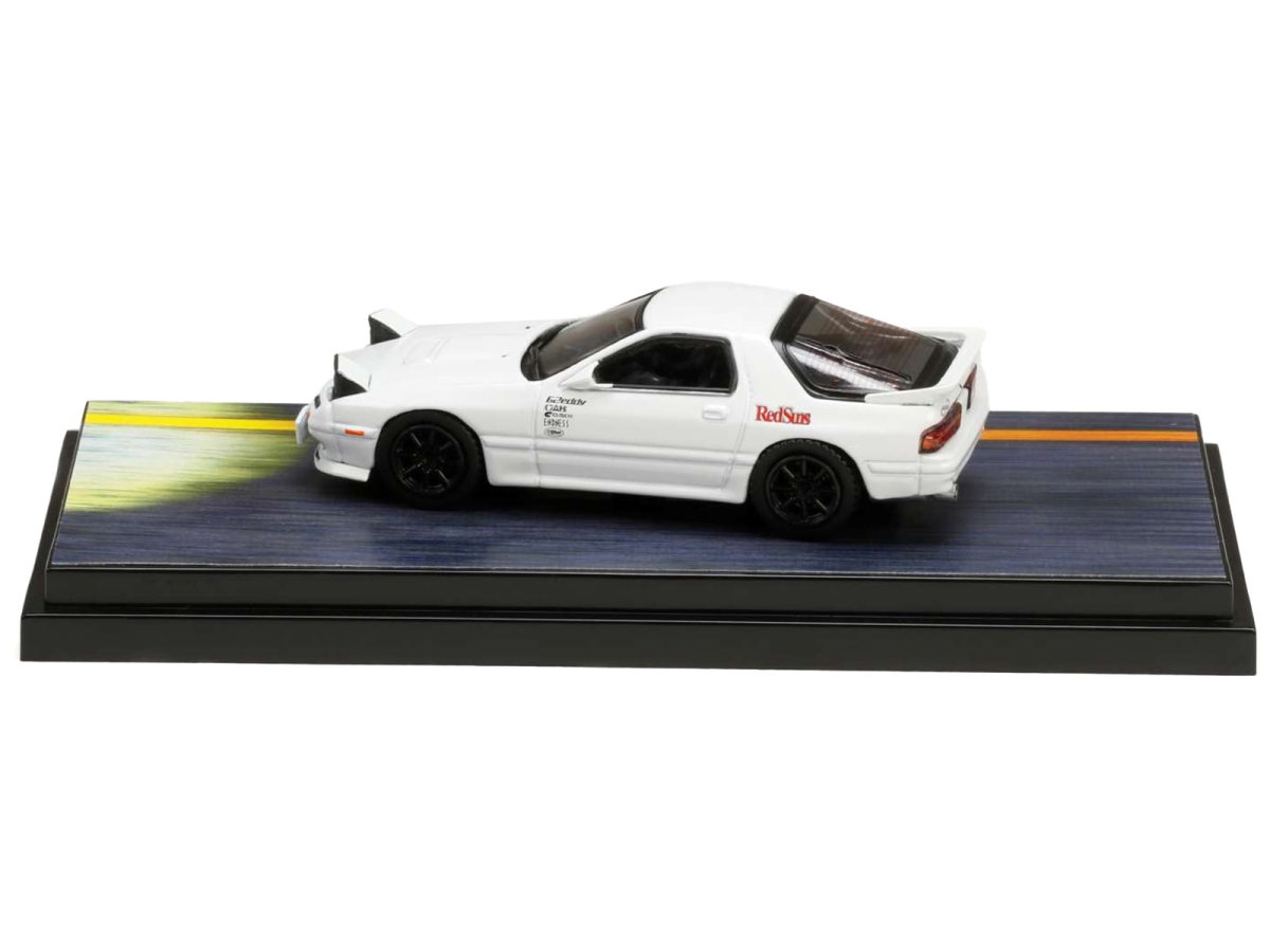 HJ643043D Mazda RX-7 Right Hand Drive White Redsuns with Ryosuke Takahashi Driver Figure Initial D Manga 1 by 64 Diecast Model Car -  Hobby Japan