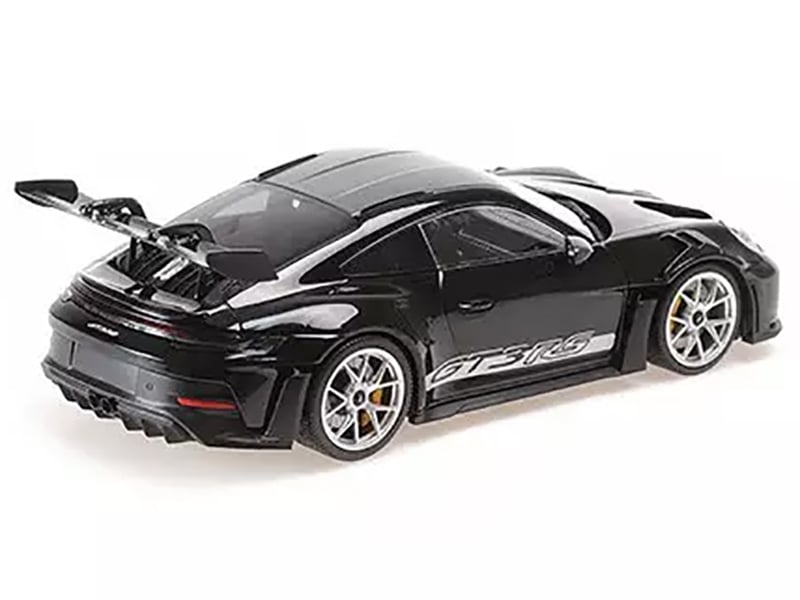 MN155062231 1-18 Diecast Limited Edition Model Car for 2023 Porsche 911 & 992 GT3 RS - Black with Carbon Top & Hood Stripes - 300 Piece -  Minichamps