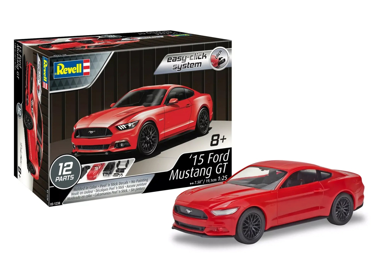 85-1238 Level 2 Easy-Click 2015 Ford Mustang GT 1-25 Scale Model Kit -  Revell