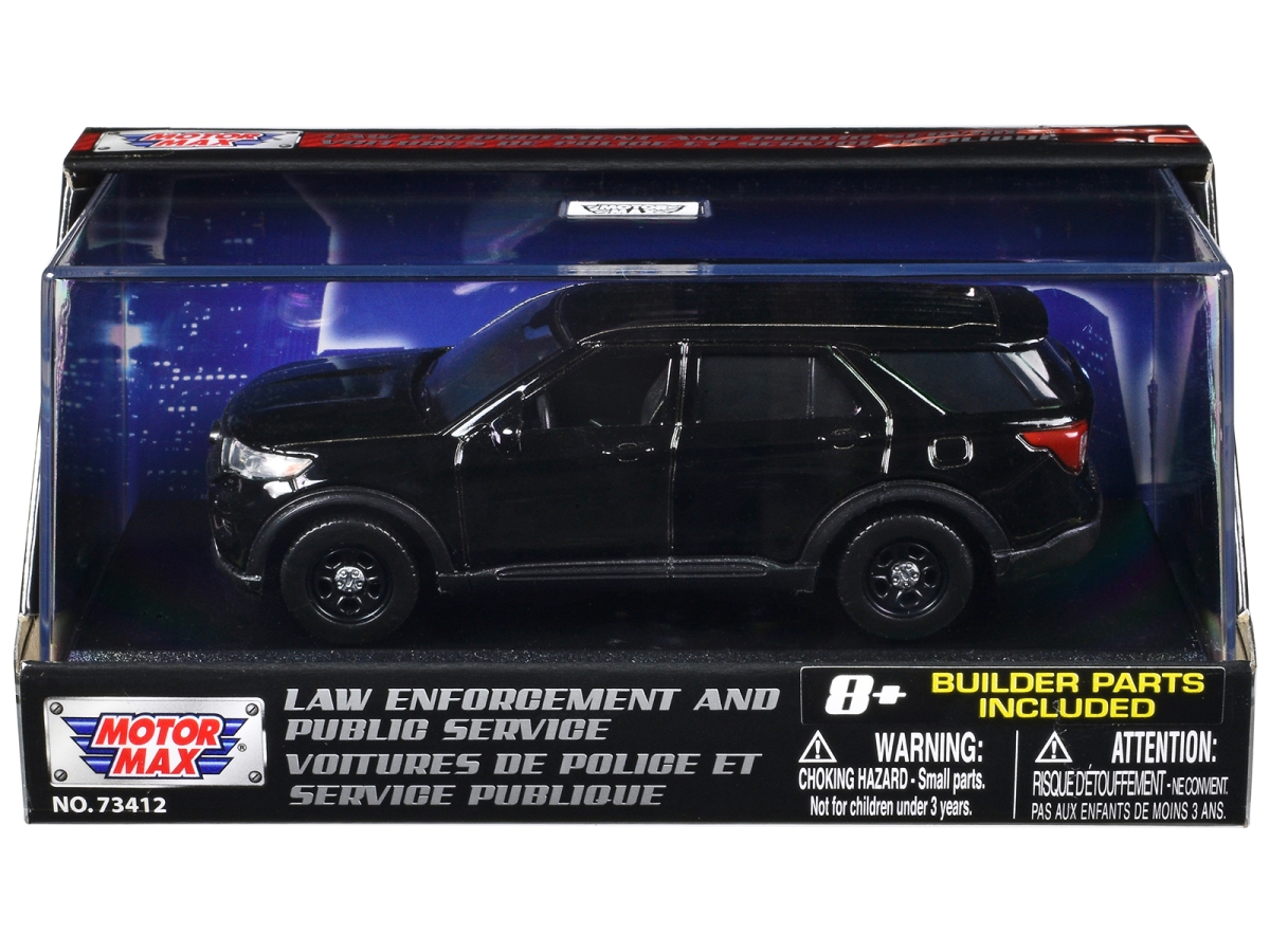 2022 Ford Police Interceptor Utility Black Unmarked Custom Builders Kit Law Enforcement & Public Service Series 1-43 Scale Diecast Model Car
