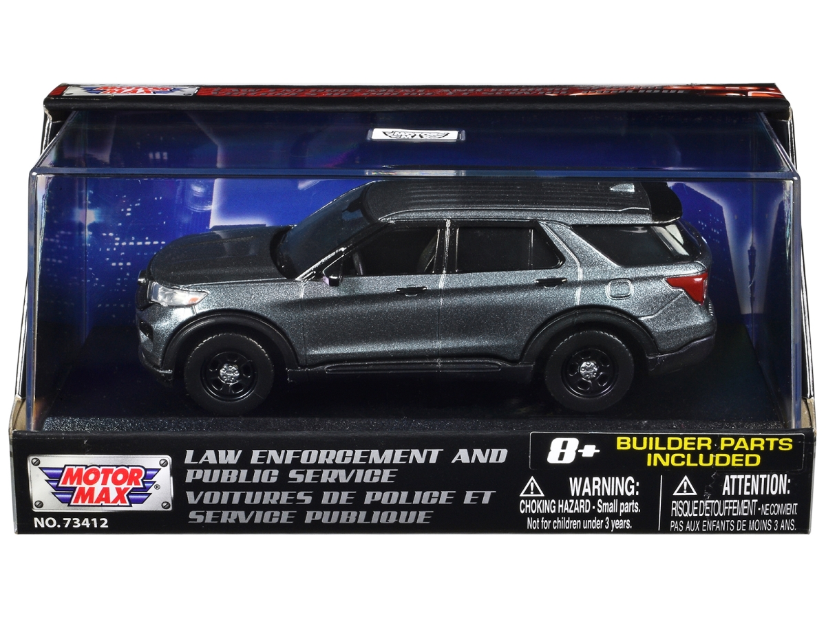2022 Ford Police Interceptor Utility Gray Metallic Unmarked Custom Builders Kit Law Enforcement & Public Service Series 1-43 Scale Diecast Model Car