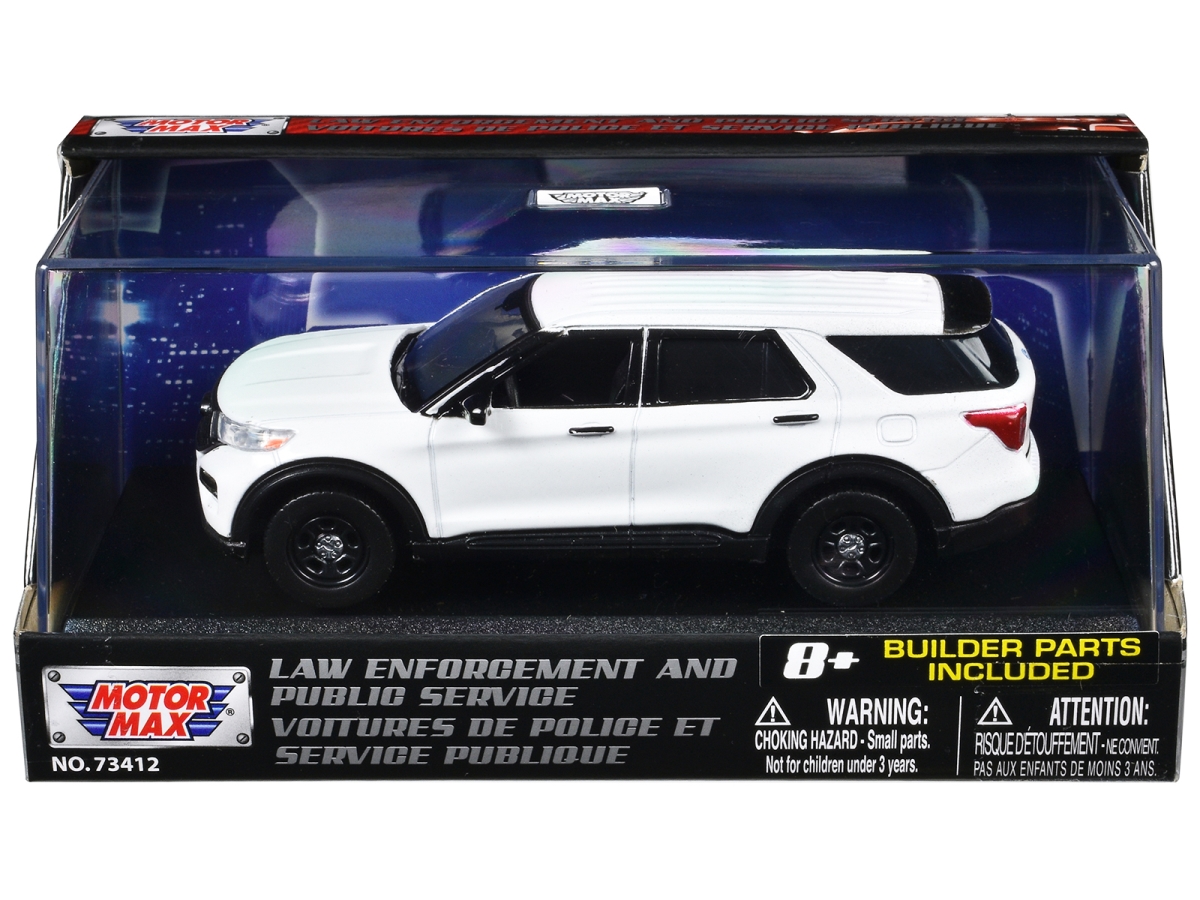2022 Ford Police Interceptor Utility White Unmarked Custom Builders Kit Law Enforcement & Public Service Series 1-43 Scale Diecast Model Car