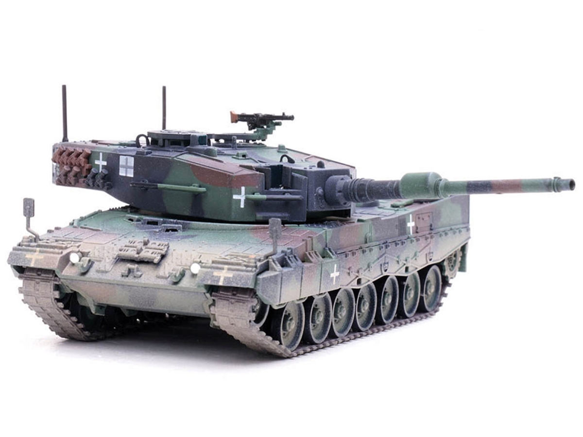12226PC Leopard 2A4 Main Battle Tank with Snorkel 3-Tone Camouflage Ukrainian Army Armor Premium Series 1-72 Scale Diecast Model