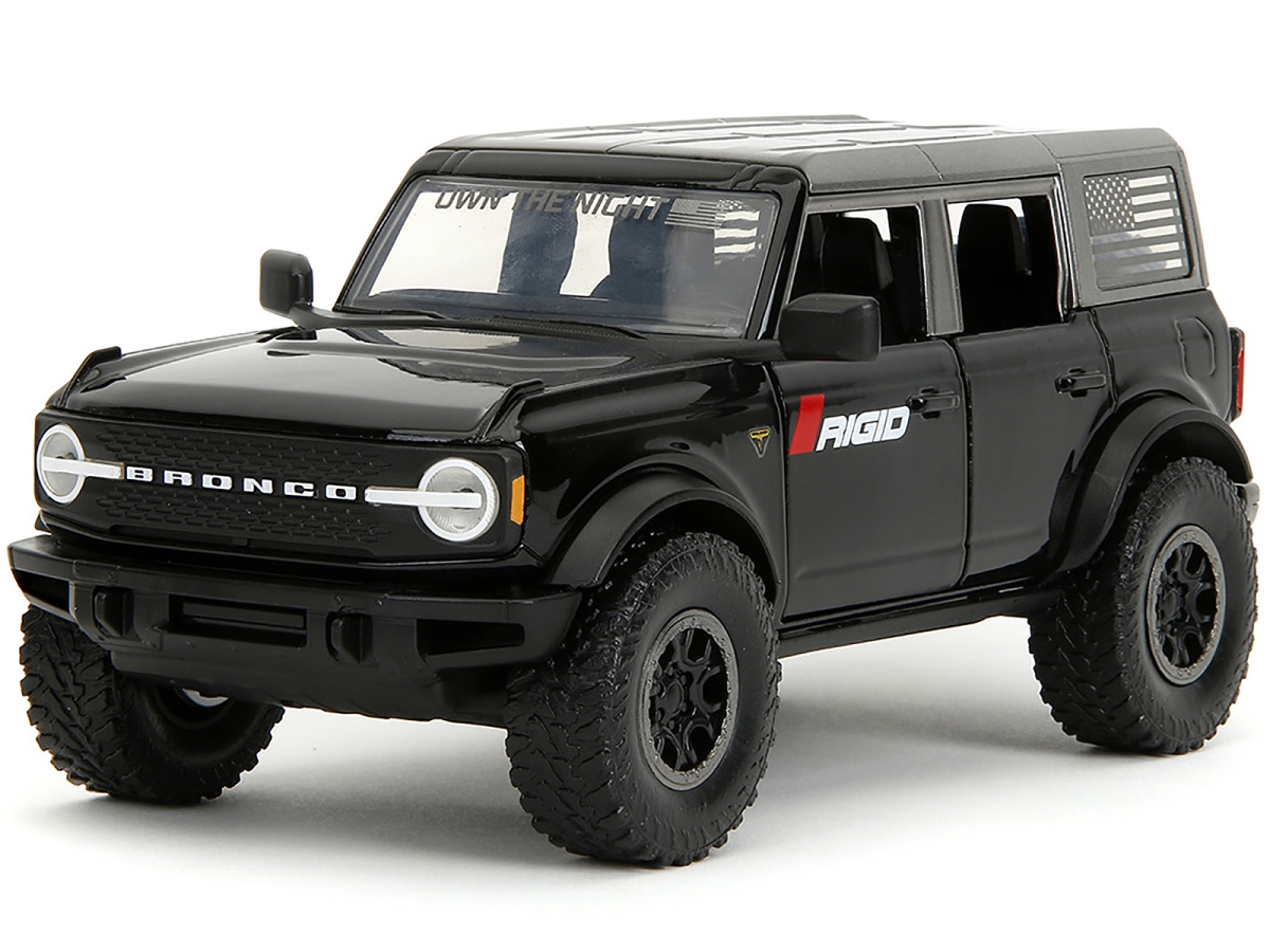 Jada 34185 2021 Ford Bronco Badlands Black Rigid with Extra Wheels Just Trucks Series 1-24 Scale Diecast Model Car