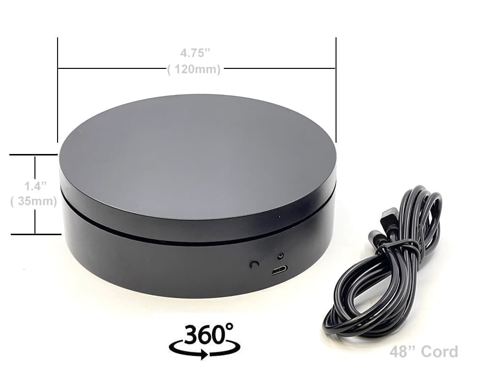 E12-BK Mini Turntable Rotating Display Stand 4.75 in. with Black Base for 1 by 64 Scale Model Cars