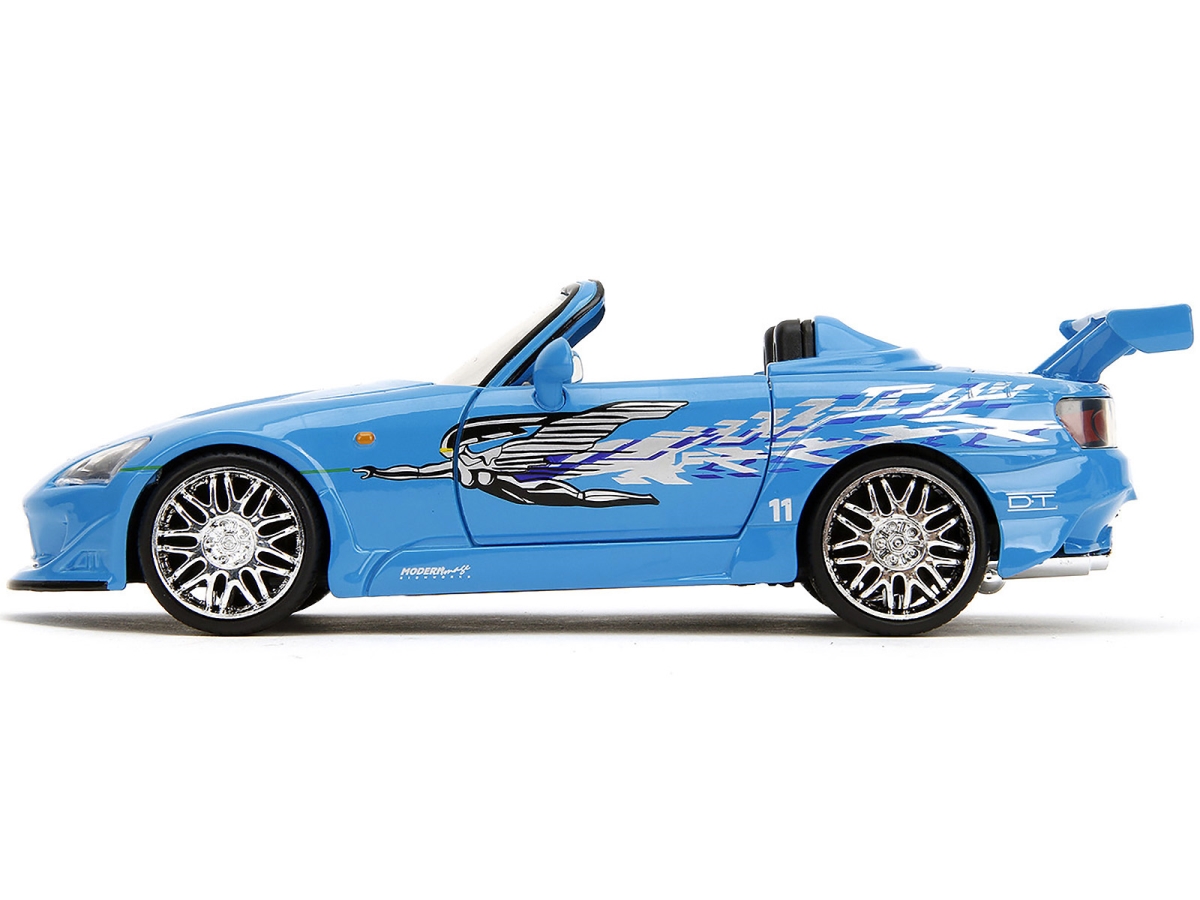 Jada 35875 2001 Honda S2000 Convertible Blue with Graphics Fast & Furious Remix Series 1 by 24 Diecast Model Car