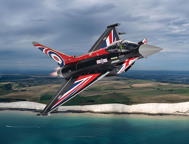 Corgi AA29003 Eurofighter Typhoon FGR4 Blackjack RAF Display Aircraft 2022 British Royal Air Force The Aviation Archive Series 1 by 48 Diecast Model