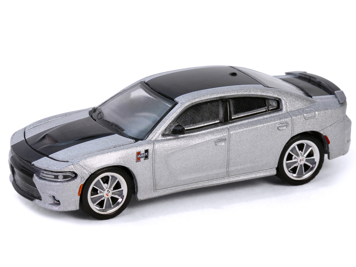 GL30506 2018 Dodge Charger SRT 392 Silver Metallic with Black Stripe Mr. Norm Heritage GSS Hobby Exclusive Series 1 by 64 Diecast Model Car