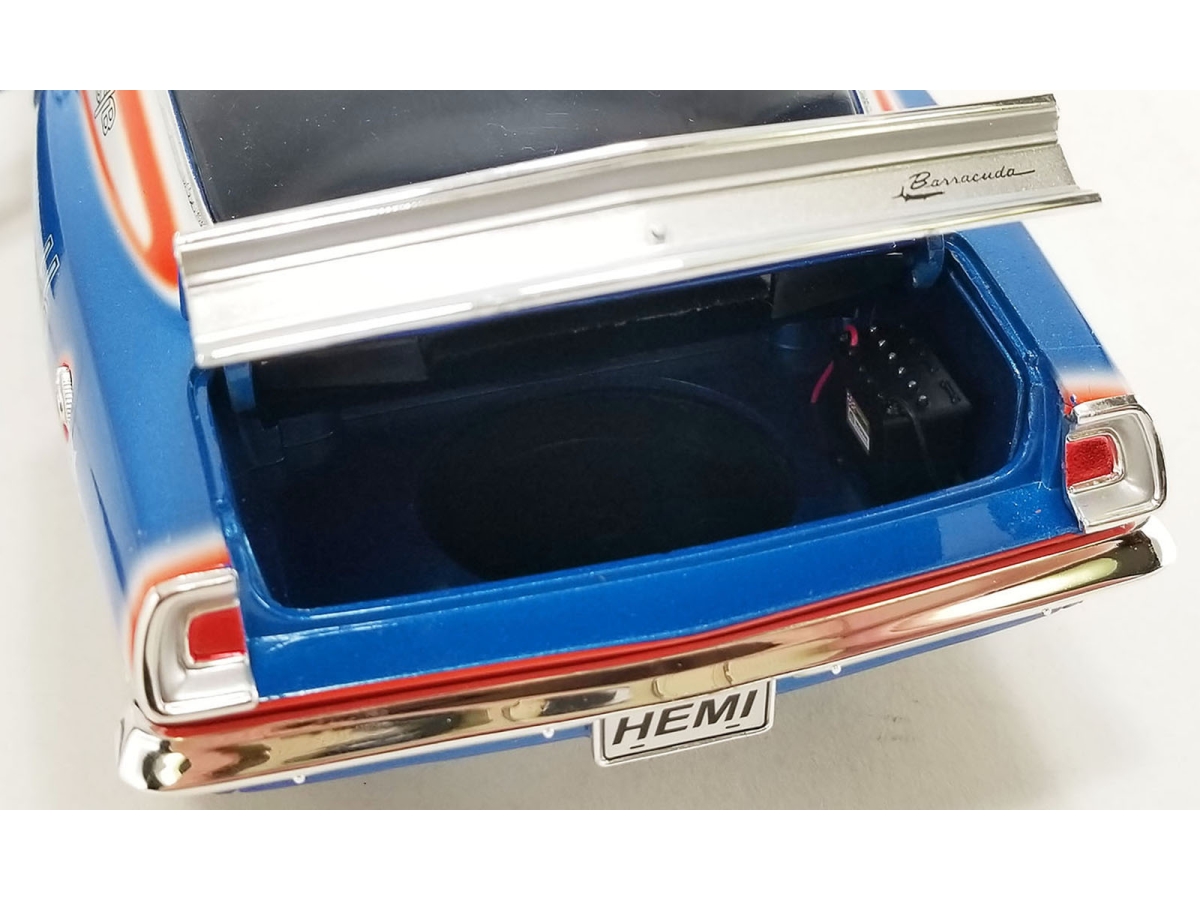 Picture of Acme A1806133 1968 Plymouth HEMI Barracuda Super Stock East Town - Arlen Vanke Blue with Graphics Limited Edition to 372 Piece Worldwide 1 by 18 Diecast Model Car