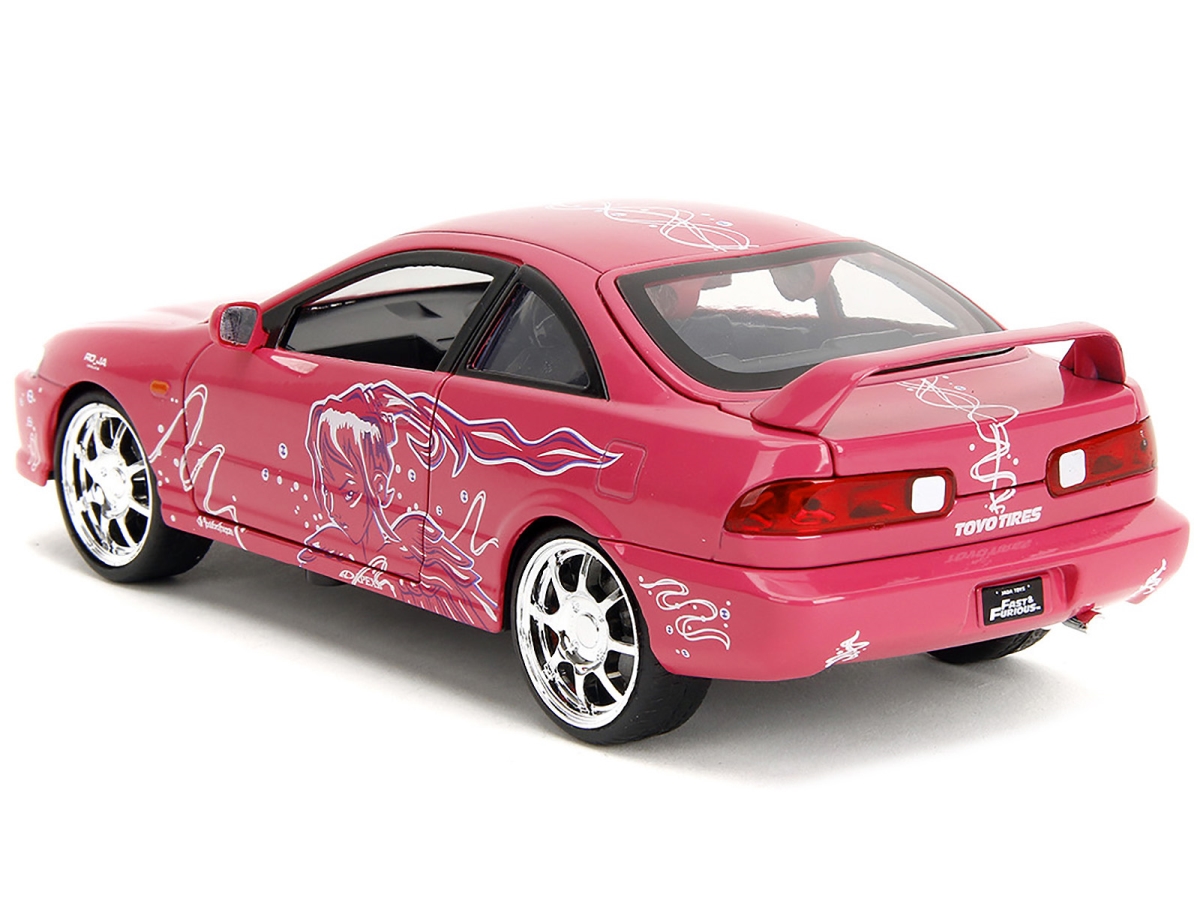 Jada 35876 1995 Honda Integra Type R Pink with Graphics Fast & Furious Remix Series 1 by 24 Diecast Model Car