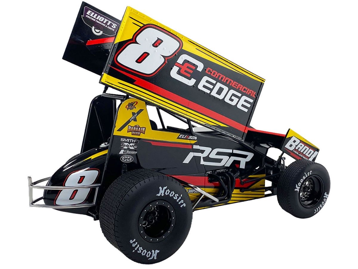 Picture of Acme A1824008 No.8 Cory Eliason Commercial Edge RSR High Limit Sprint Car Series 2024 1 by 18 Diecast Model Car