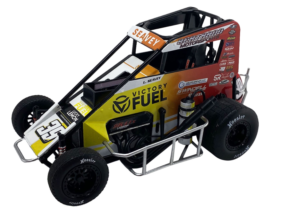 Picture of Acme A1810124 Midget Sprint No.39 Logan Seavey Victory Fuel Swindell Speed Labs Champion Chili Bowl 2024 1 by 18 Diecast Model Car