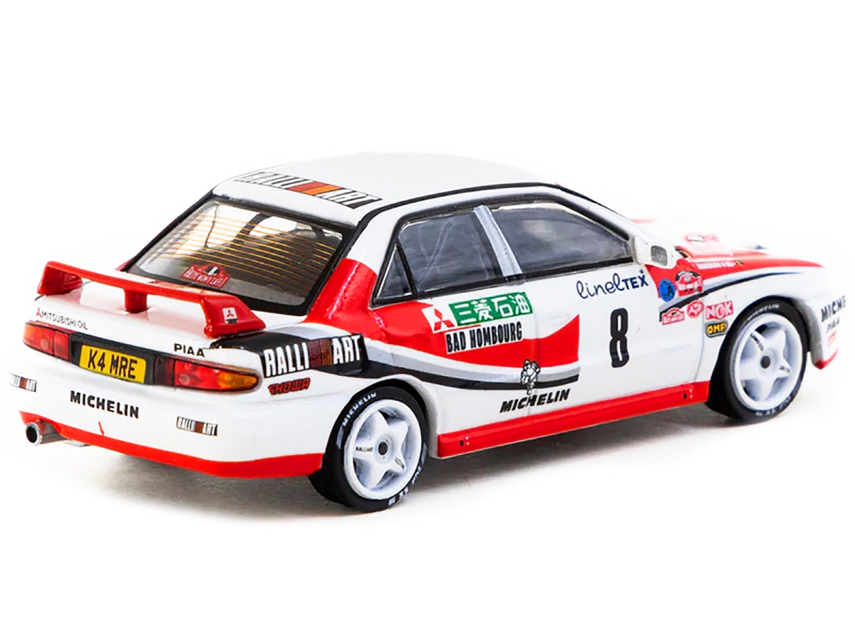 Picture of Tarmac Works T64G-048-93MCR08 Mitsubishi Lancer Evolution Right Hand Drive No.8 Kenneth Eriksson - Staffan Parmander Rallye Monte-Carlo - 1993 Global64 Series 1-64 Scale Diecast Model Car