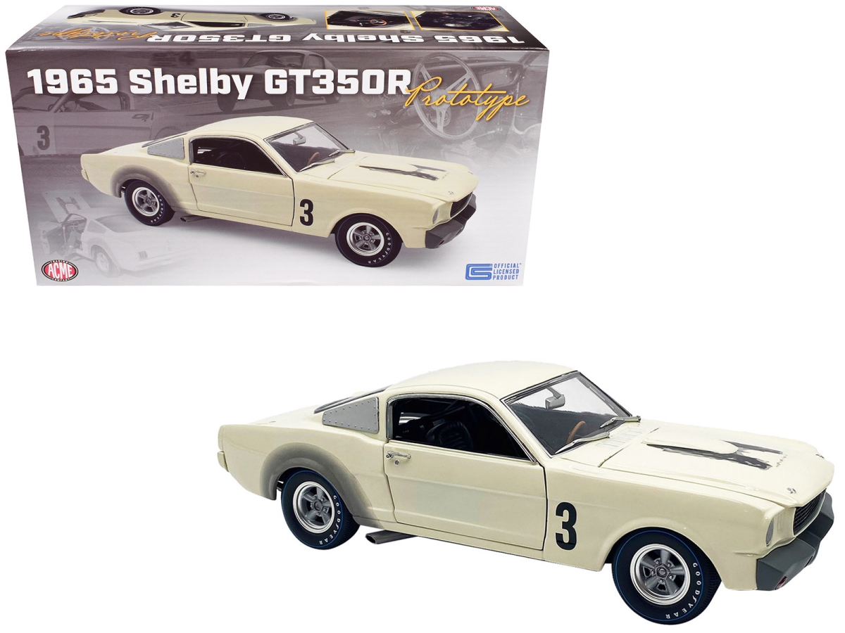 Picture of Acme A1801878 1965 Shelby GT350R Prototype No.3 White Limited Edition to 312 Piece Worldwide 1-18 Scale Diecast Model Car