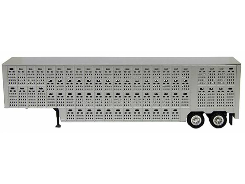 005354S Livestock Trailer Silver 1-87 Scale - HO Plastic Model