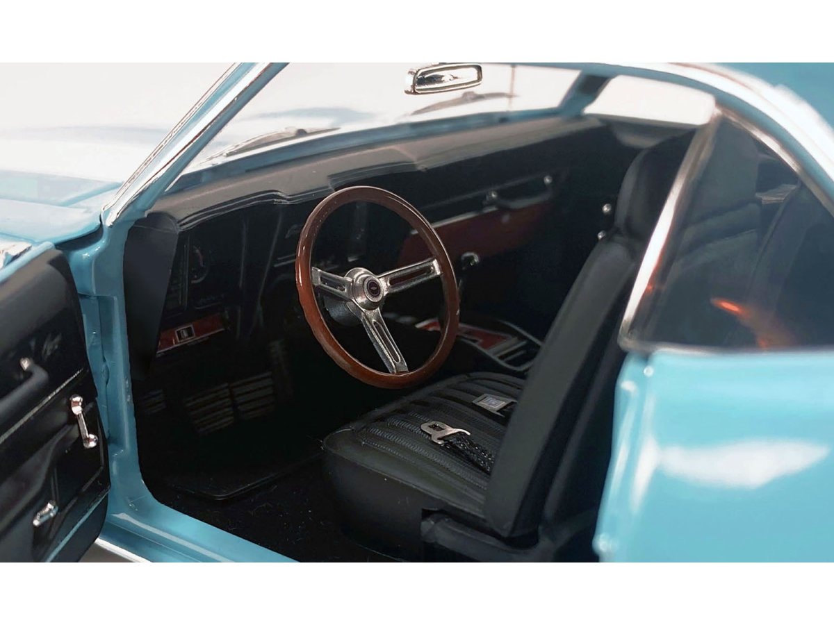 Picture of Acme A1805732 1969 Chevrolet Camaro Z & 28 Carolina Blue with White Stripes Limited Edition to 420 Piece Worldwide 1-18 Scale Diecast Model Car