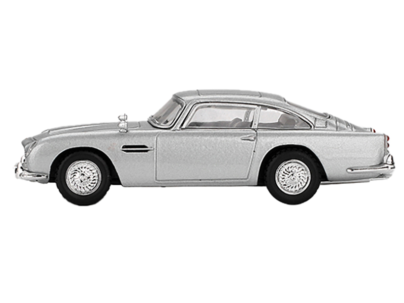 Aston Martin DB5 Right Hand Drive Birch Silver Metallic 007 James Bond Thunderball - 1965 Movie Limited Edition 1-64 Scale Diecast Model Car