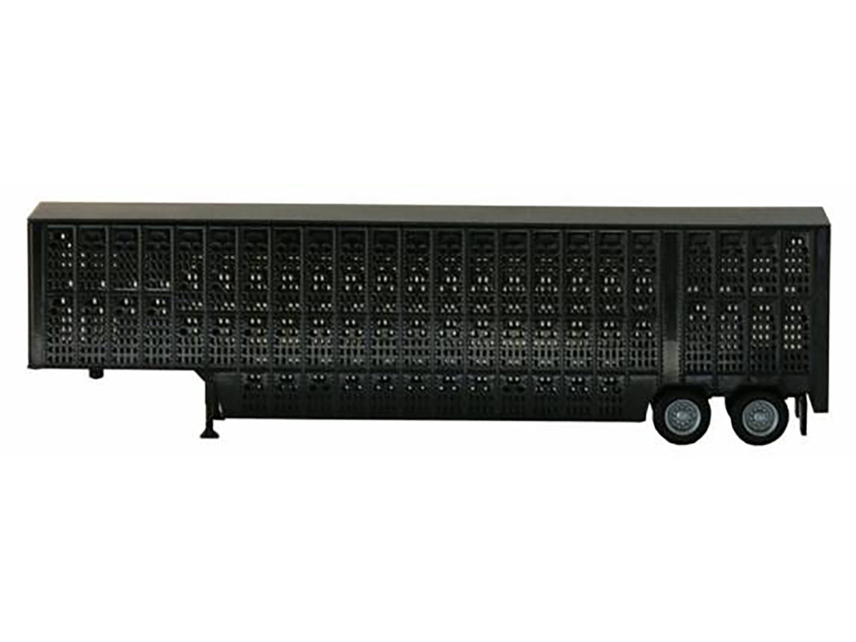 005355BK Livestock Trailer Black 1-87 Scale - HO Plastic Model