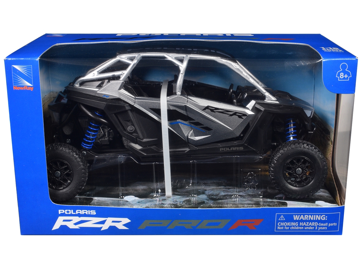 Ray 58453A Polaris RZR Pro R UTV Silver Metallic & Black 1-18 Scale Diecast Model Car