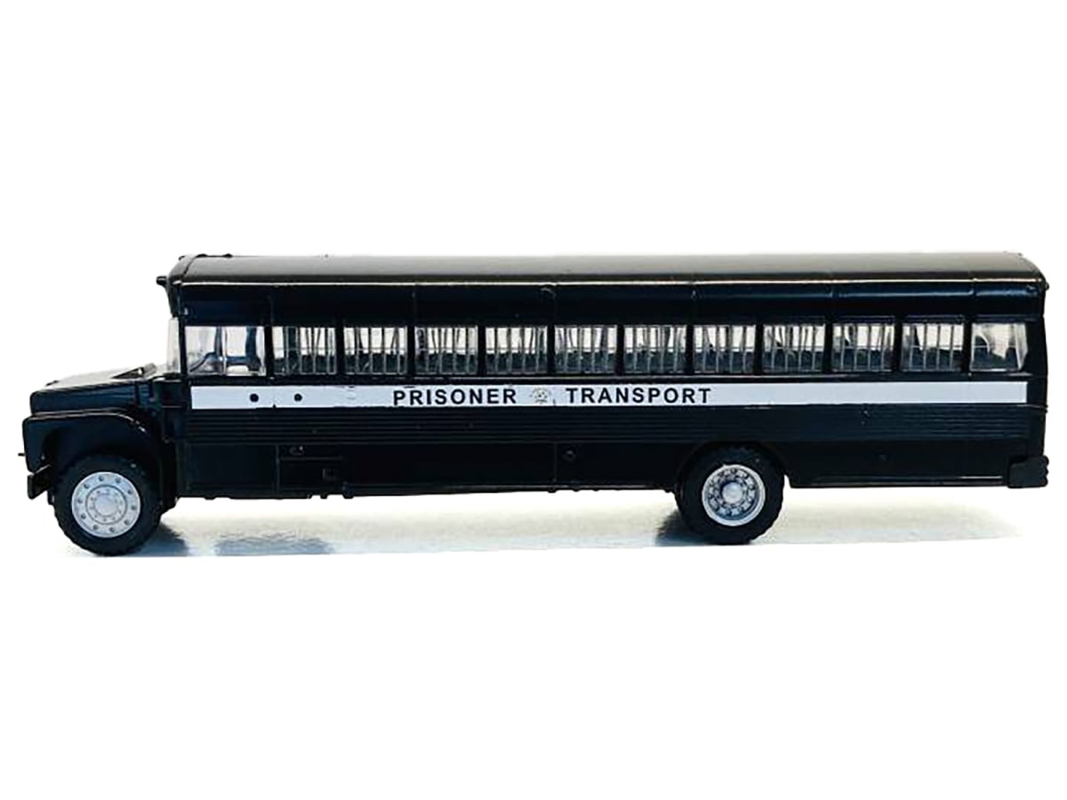006614BK Prisoner Transport Bus Black 1-87 HO Scale Plastic Model Car