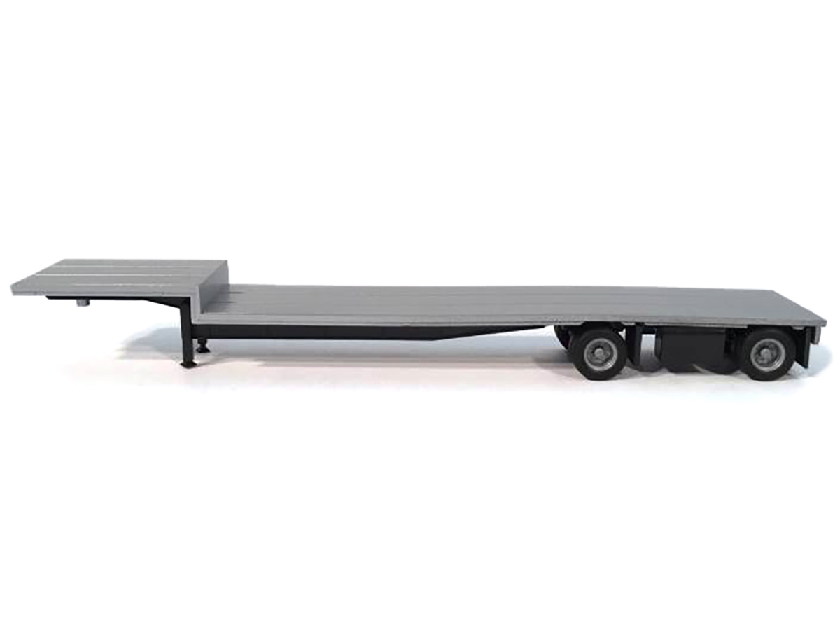 005331S 2-Axle Dropdeck Flatbed Trailer Silver Top 1-87 Scale - HO Plastic Model