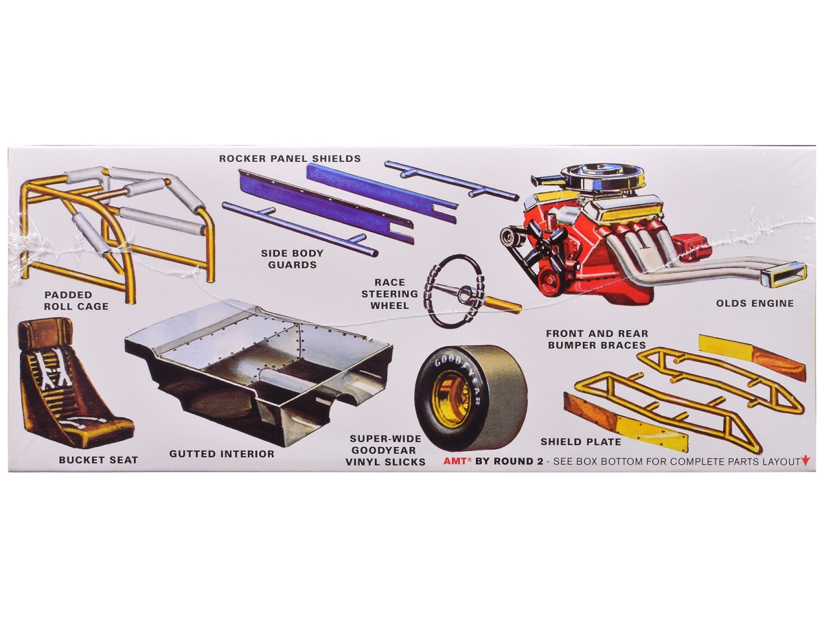 Autoworld AMT1474 Skill 2 Model Kit 1965 Oldsmobile 88 Modified Stocker 1-25 Scale Model