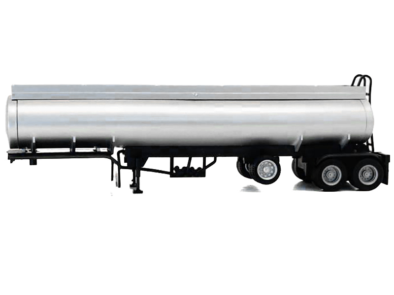 005351S Tag-Axle Elliptical Tanker Trailer Silver 1-87 Scale - HO Plastic Model