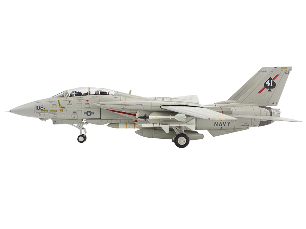Picture of Hobby Master HA5256 Grumman F-14A Tomcat Fighter Aircraft Sukhoi Killer VF-41 Black Aces USS Nimitz - 1981 United States Navy Air Power Series 1-72 Scale Diecast Model