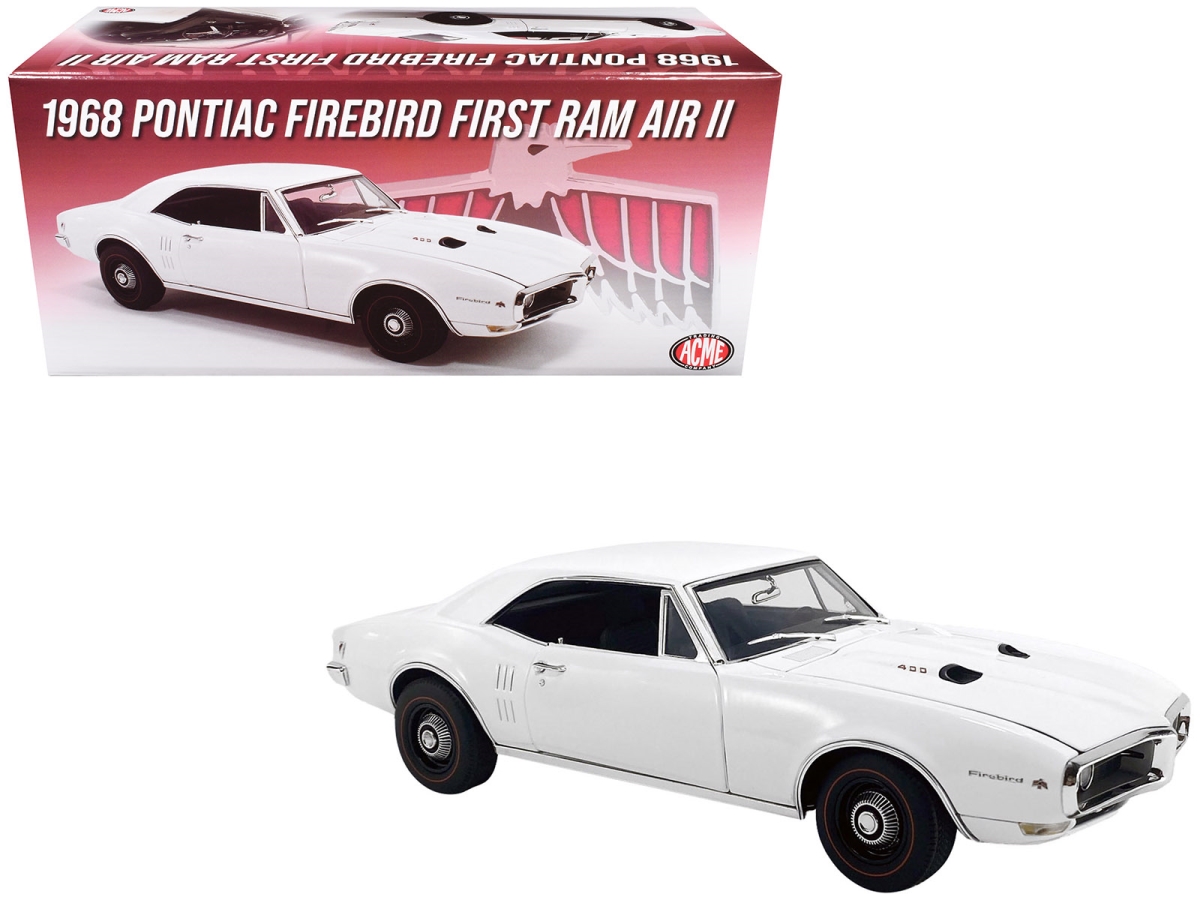 Picture of Acme A1805220 1968 Pontiac Firebird First Ram Air II White Limited Edition to 400 Piece Worldwide 1-18 Scale Diecast Model Car