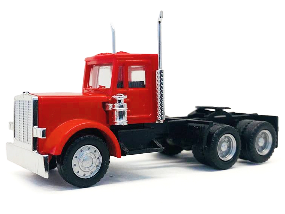 015285R Peterbilt Short Day Cab with Updated Grill Red 1-87 HO Scale Plastic Model Car
