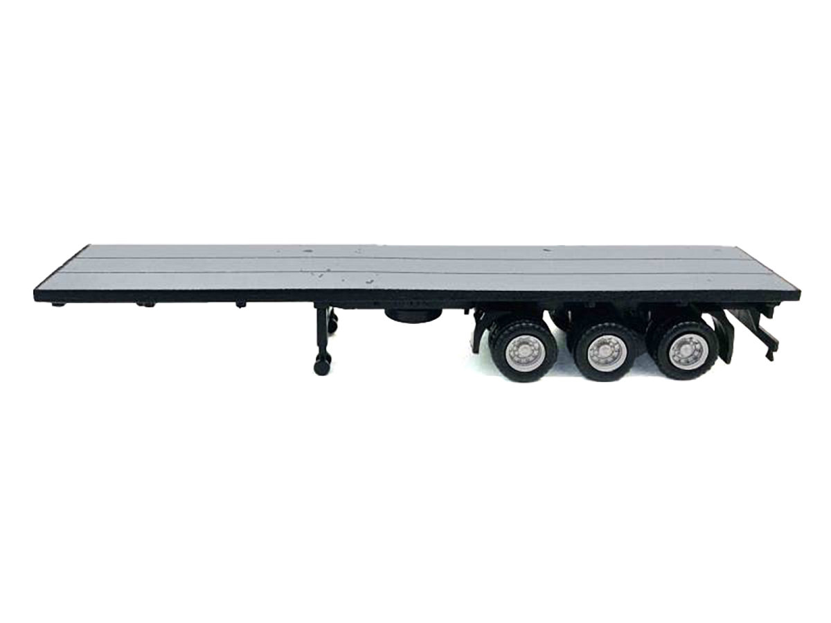 005317GR 40 ft. 3-Axle Flatbed Trailer Gray Top 1-87 Scale - HO Plastic Model