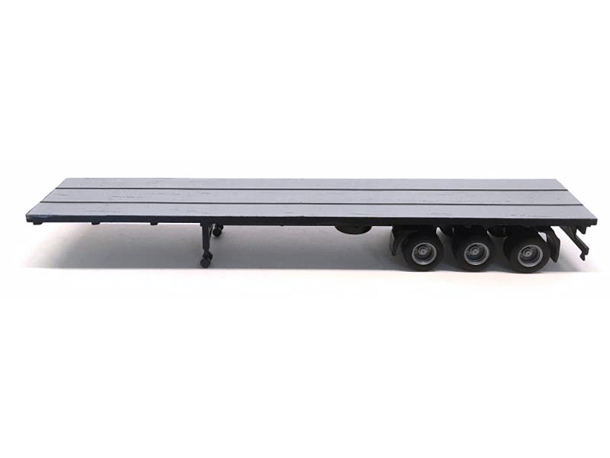 005318GR 48 ft. 3-Axle Flatbed Trailer Gray Top 1-87 Scale - HO Plastic Model